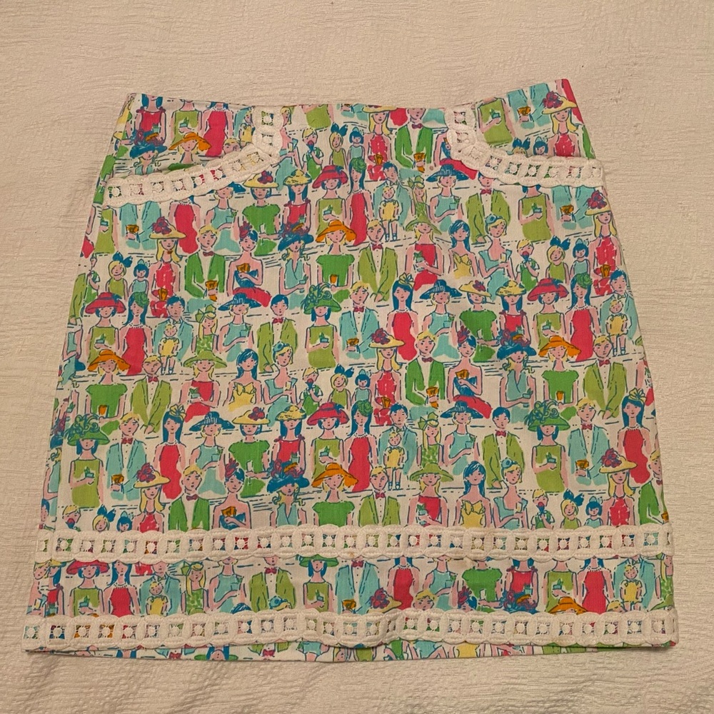 RARE Lilly Pulitzer Roslyn Skirt Giddy Up Derby Women's Size 2